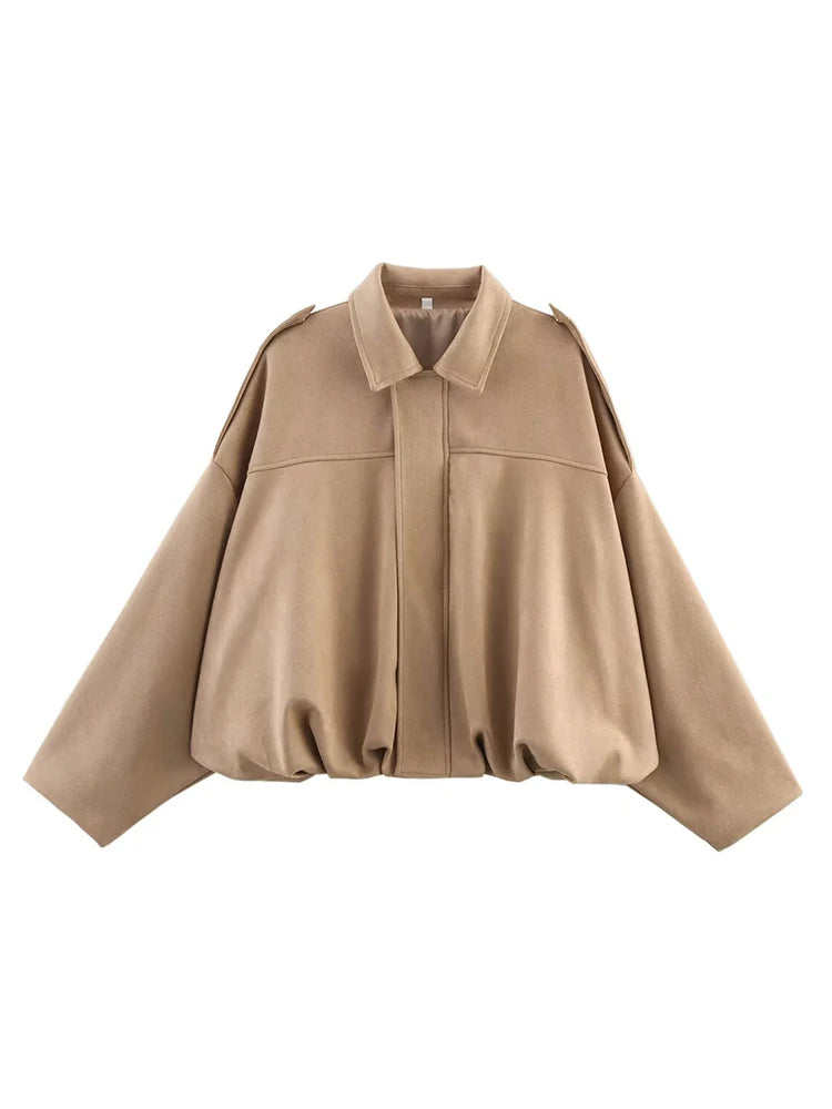 Vintage Women Casual Bomber Jackets 2025 Fashion Ladies Loose Soft Jacket for Female Holiday Chic Outfits Girls Cute Clothes