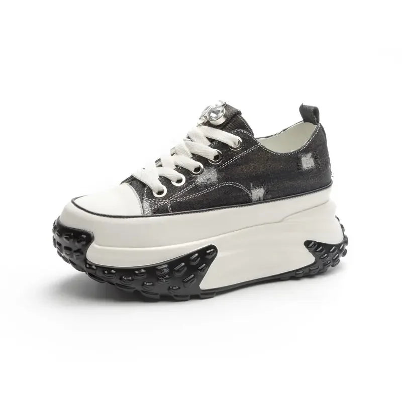 Women's Shoes High on Platform Retro Ladies Footwear Y2k Fashion Casual Light Cheap Offer Daily Routine 39 Vulcanized Shoe Deals