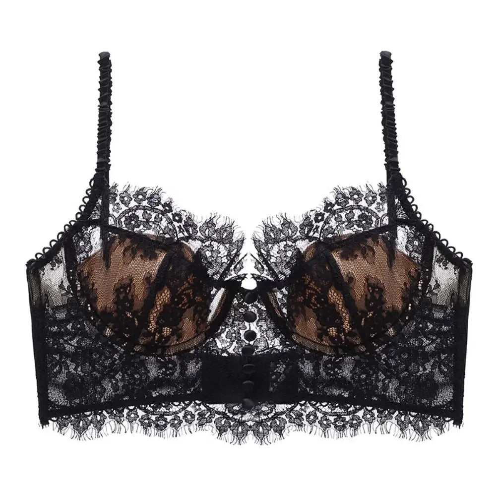 Sexy Lace French Lace Bra Breathable Comfortable Anti-sag Bra Ultra-thin Sexy Lace Bra Women