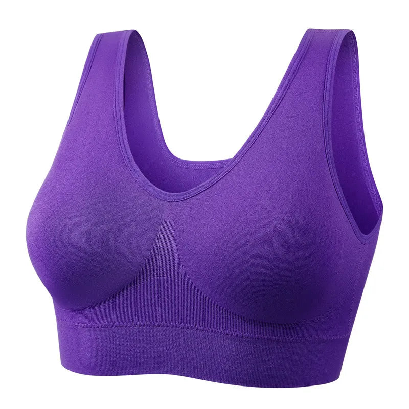 Sexy Women Bra Plus Size Seamless Breathable Brassiere Wire Free Bralette Underwear Comfortable Active Padded Brassiere Crop Top