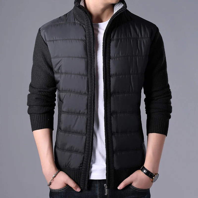 Winter Mens Fleece Jacket | Stand Collar Outerwear Winter Jackets Men