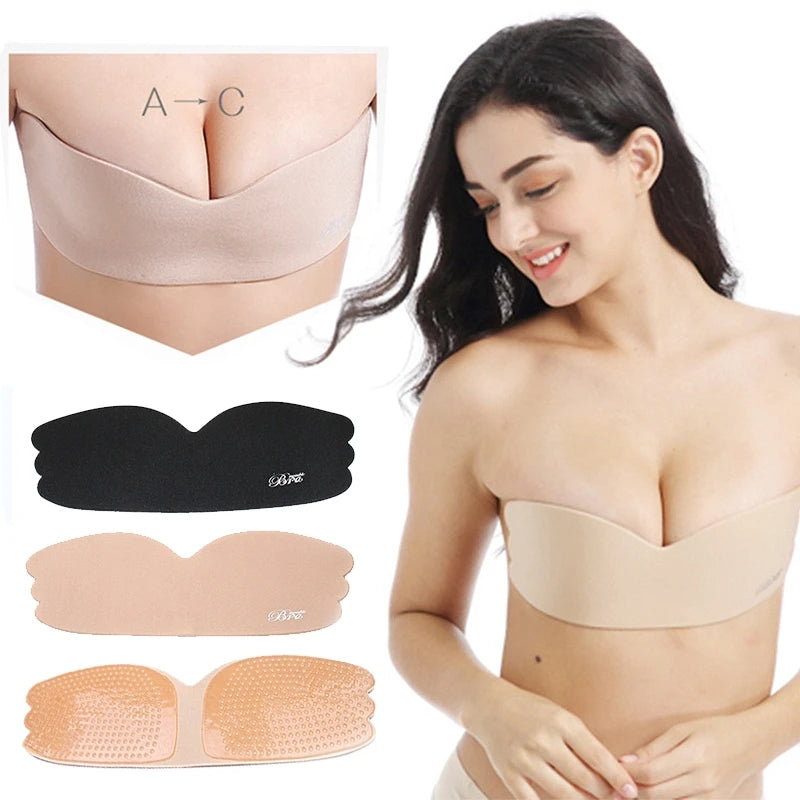Sexy Bra Lingerie Femmel Silicon Bra Push Up Invisible Bras For Women Self Adhesive Nipple Covers Bralettes Pads