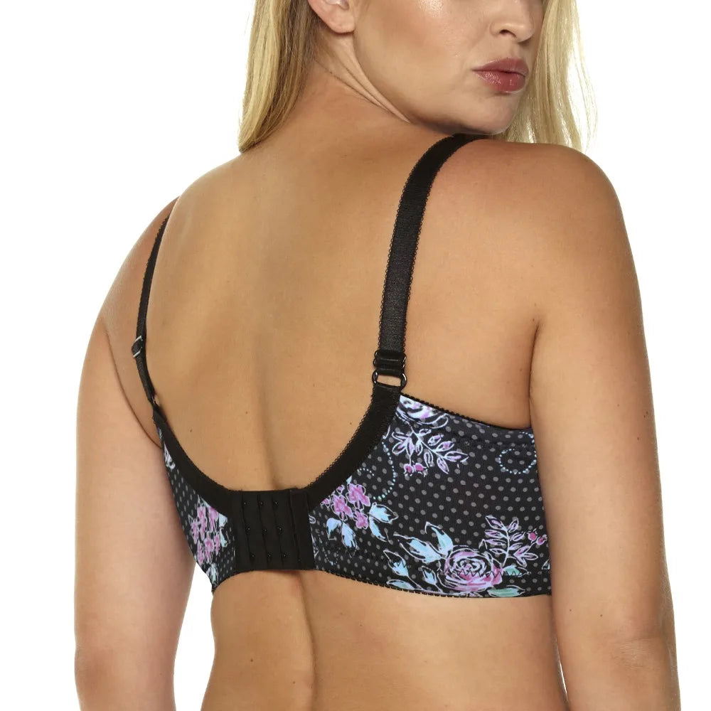 Sexy Bra For Women Fashion Print Brassiere Push Up Bra 3/4 Cup Underwire Lace Intimates Ladies Plus Size 36-46 C-D-DD-DDD-E-F-G