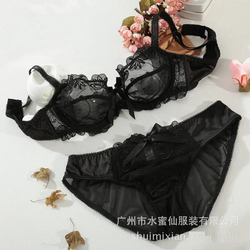 Sexy Lace Bra Set 2020 New Brand Slim Sexy Women Bra Set Ultra-Thin Transparent Lace Bra Vs Secret Women Underwear Set Lingerie