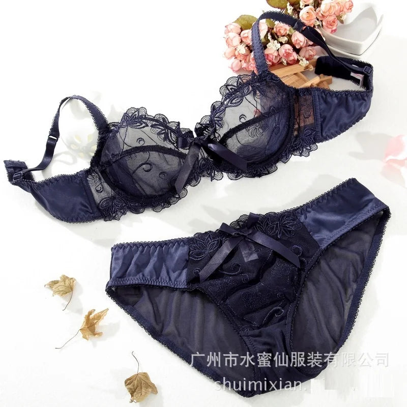 Sexy Lace Bra Set 2020 New Brand Slim Sexy Women Bra Set Ultra-Thin Transparent Lace Bra Vs Secret Women Underwear Set Lingerie