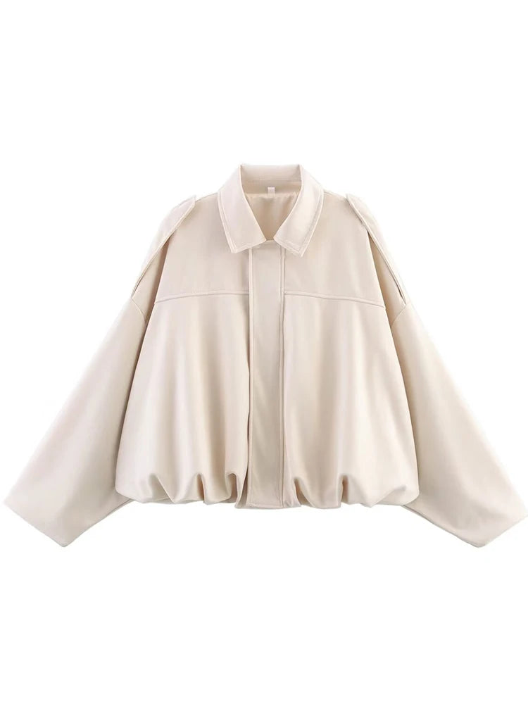 Vintage Women Casual Bomber Jackets 2025 Fashion Ladies Loose Soft Jacket for Female Holiday Chic Outfits Girls Cute Clothes