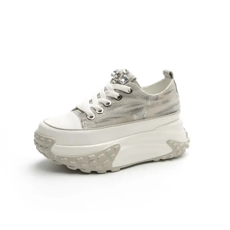 Women's Shoes High on Platform Retro Ladies Footwear Y2k Fashion Casual Light Cheap Offer Daily Routine 39 Vulcanized Shoe Deals