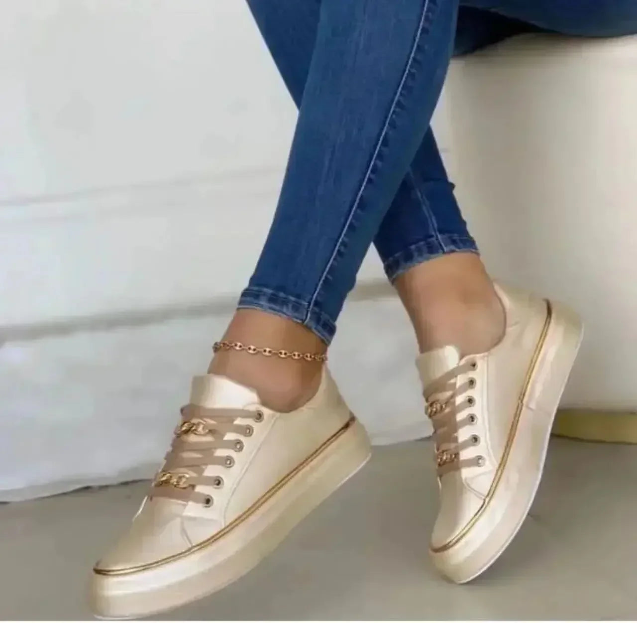 Women's Sneakers 2025 New Fashion Womens Shoes Comfortable Round Toe Platform Sneakers Lace-up Walking Vulcanized Shoes Zapatos