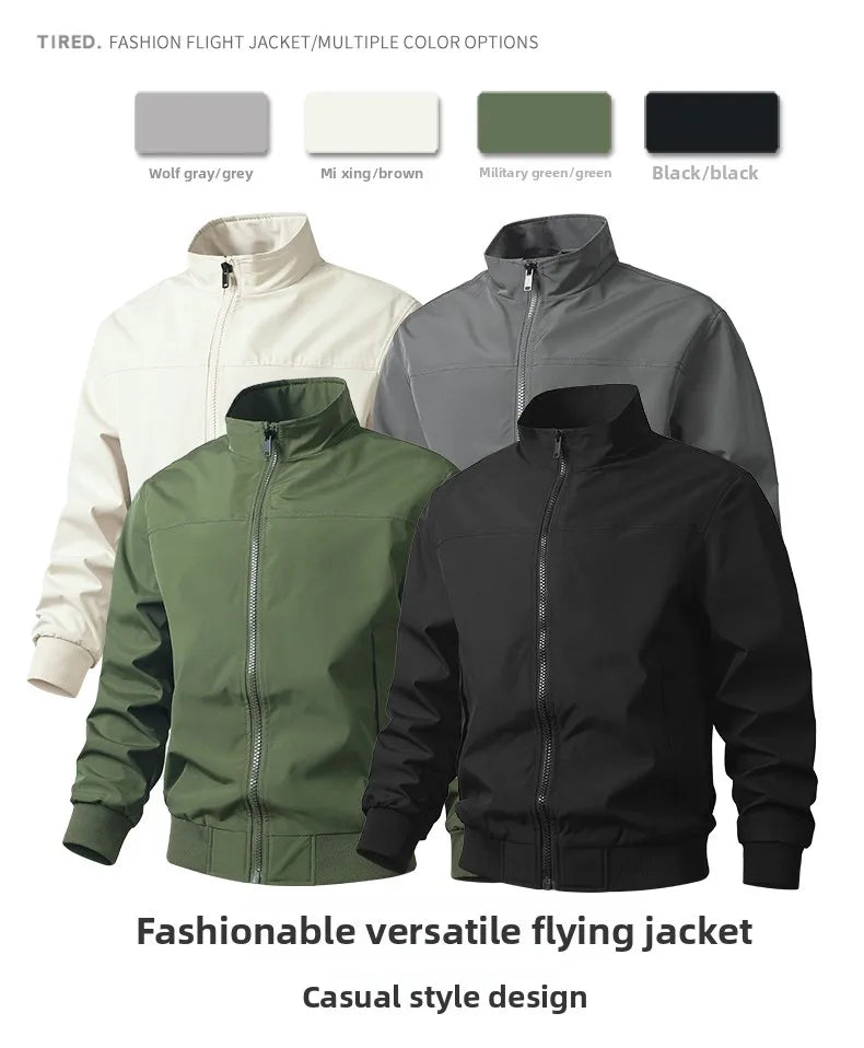 Winter Men Bomber Jackes Coat Mens Autumn Warm Windbreaker Jackets Man Outdoor Fashion Casual Coat Stand Slim Jacket Male