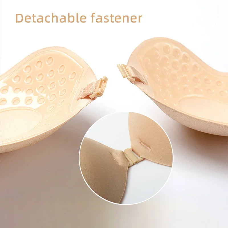 Sexy Women's bra Invisible Push Up Bra Self-Adhesive Silicone Seamless Front Closure Sticky Backless Strapless Bra