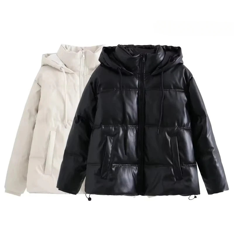 Winter Women's Cold Coat Winter Jackets For Women 2023 Warm Leather PU Parkas Winter Coat Promotion Female Outerwear