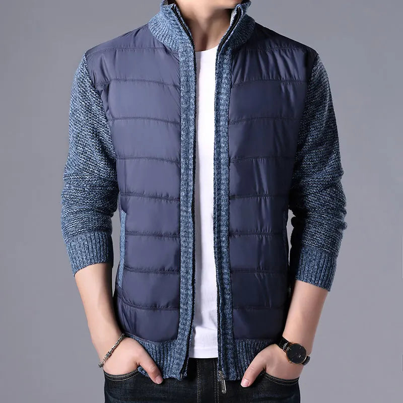 Winter Mens Fleece Jacket | Stand Collar Outerwear Winter Jackets Men