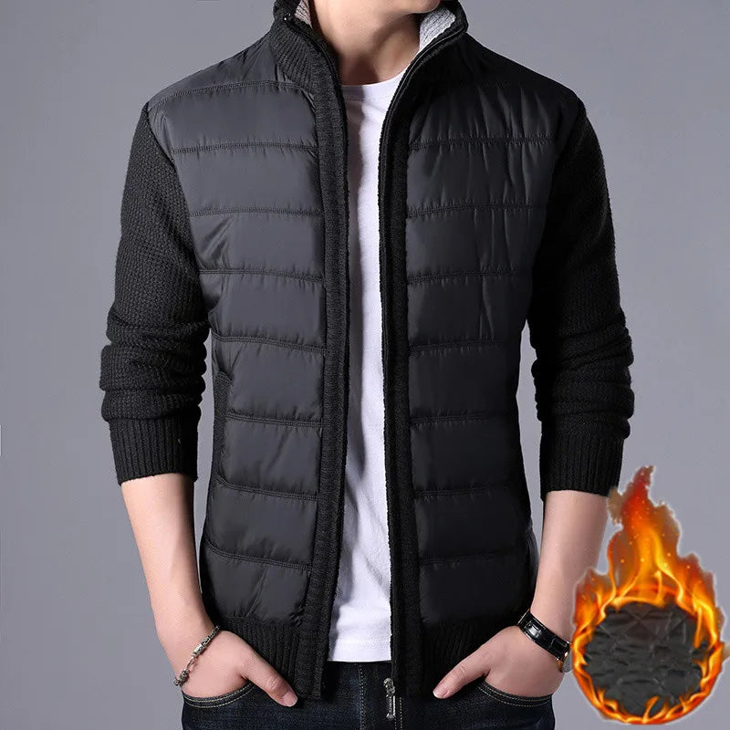 Winter Mens Fleece Jacket | Stand Collar Outerwear Winter Jackets Men