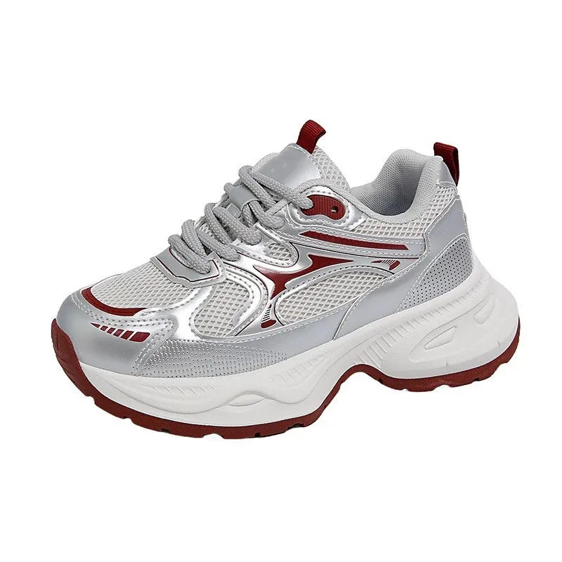 Dad's shoes, women's new Instagram versatile white shoes with thick soles to increase appearance, running sports