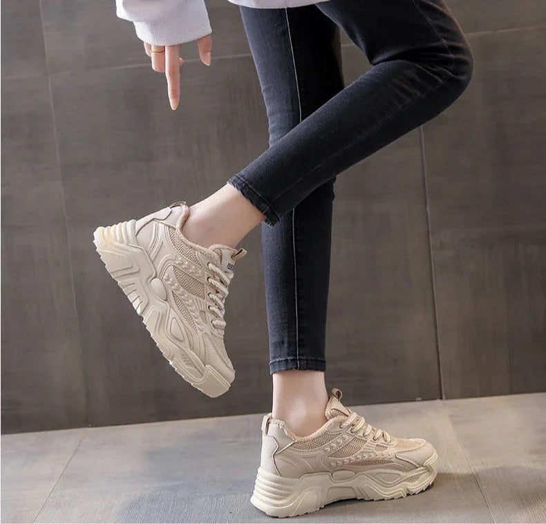 Sports Shoes for Women Athletic Round Toe High on Platform Woman Footwear Sneakers Sale Designer Luxury Offers Vulcanized Shoe H