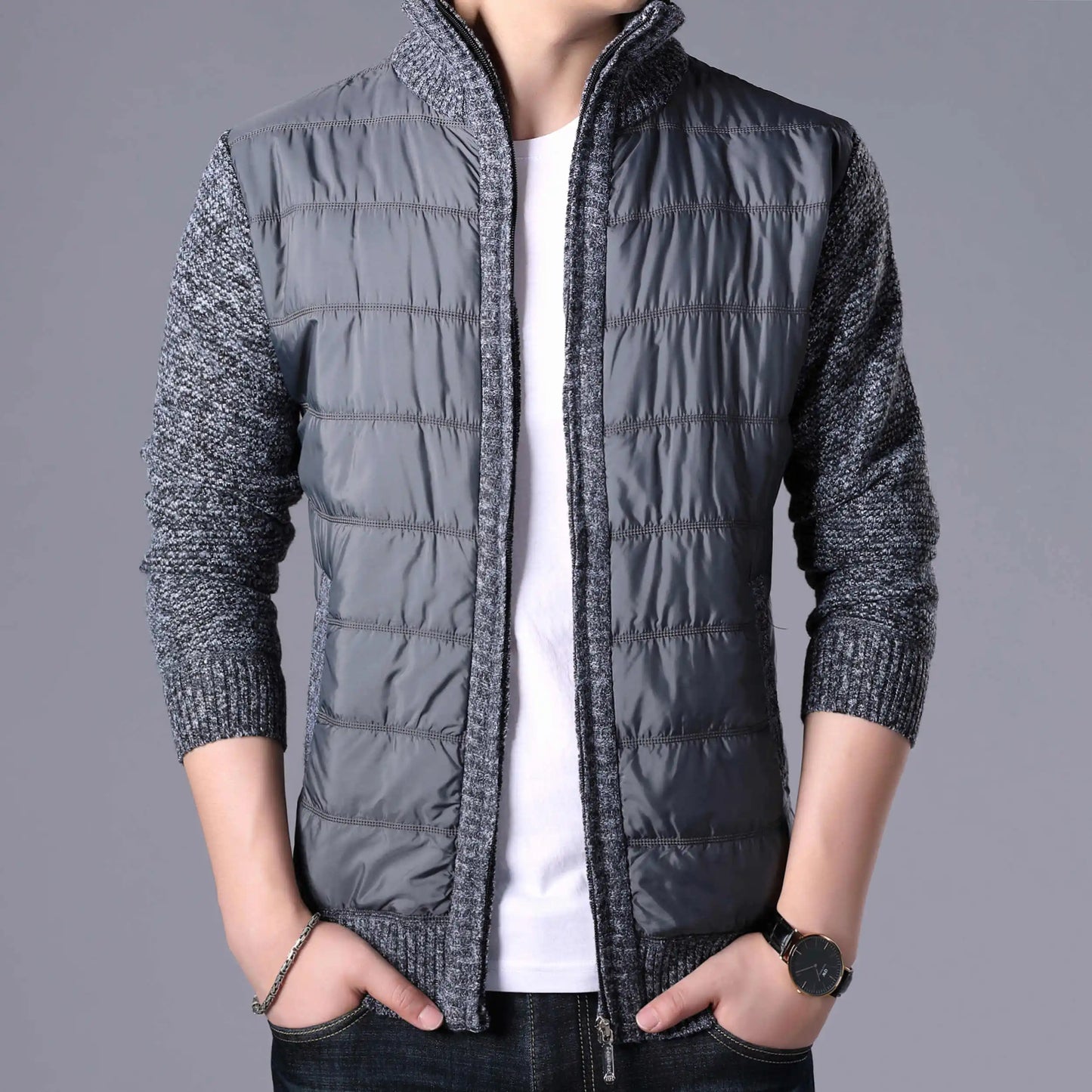 Winter Mens Fleece Jacket | Stand Collar Outerwear Winter Jackets Men