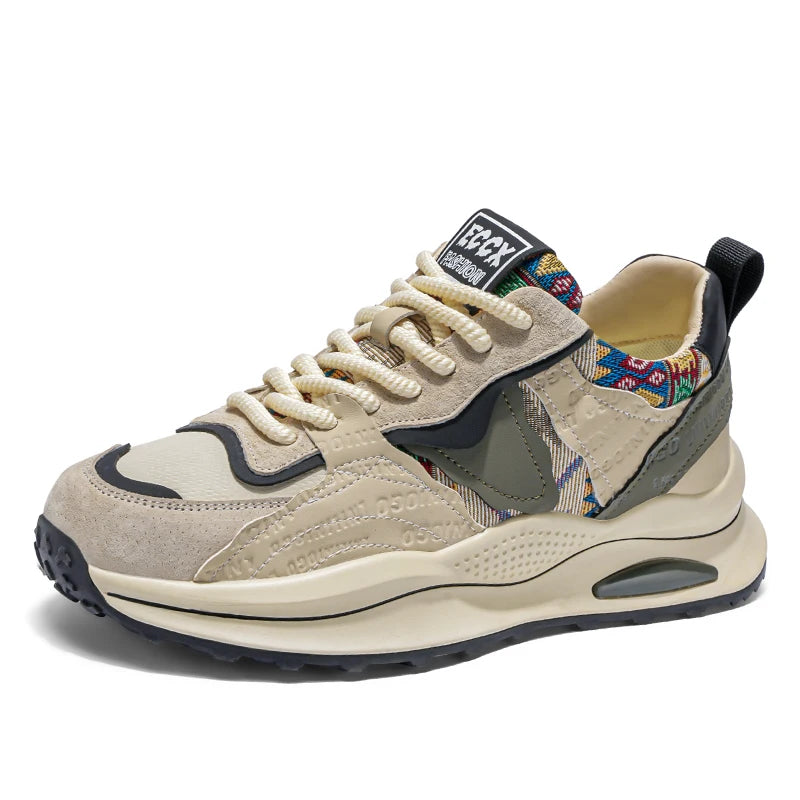 Men's Shoes 2025 Spring New Casual Versatile Comfortable Fashion Trend Niche Non-slip Wear-Resistant Retro Sneakers