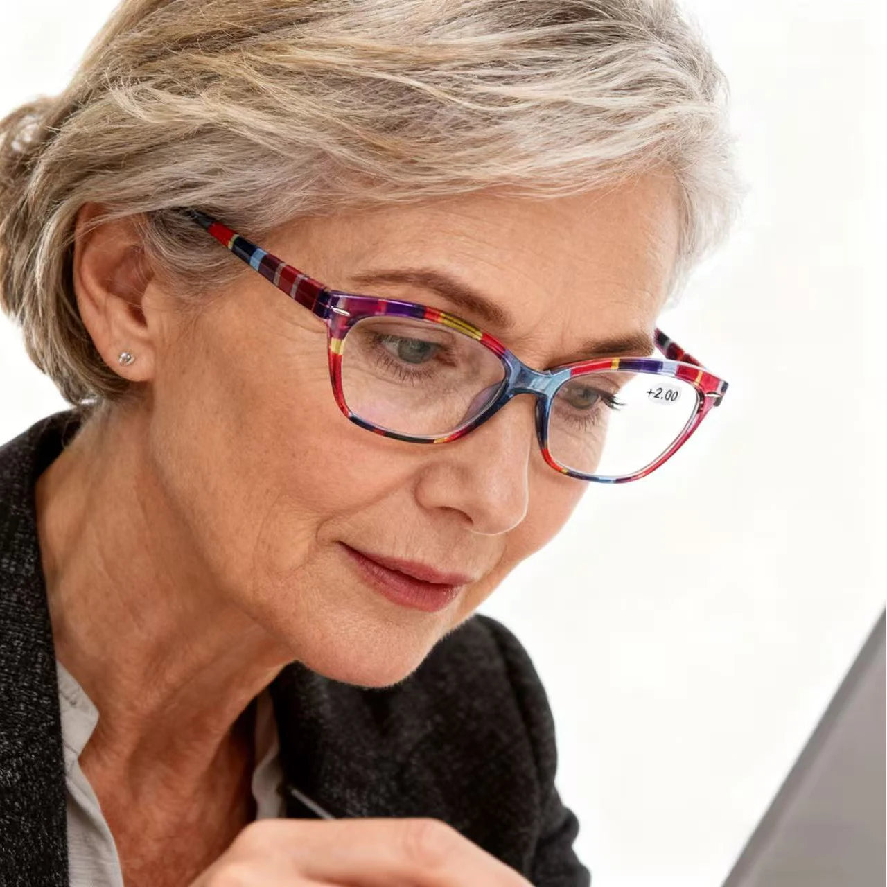 Blue Light Blocking Glasses Lady Computers Flat Lenses Eyeglass reading fatigue relieving reading glasses for wome