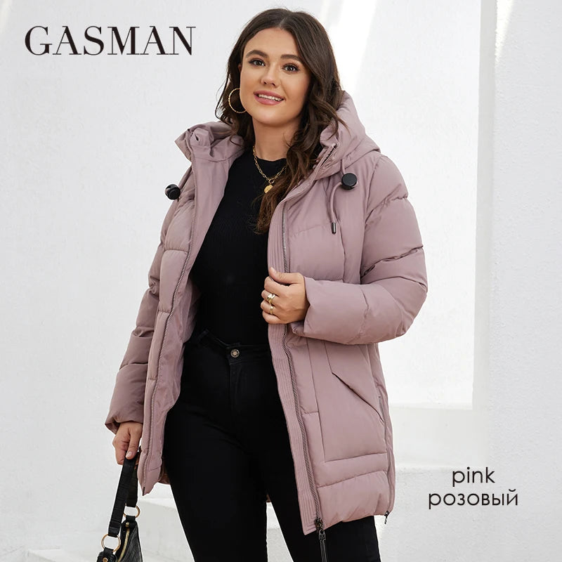 GASMAN New Fashion Down Jacket Women Plus Size Short Casual Hooded Big Pocket Parkas Female multicolor Coat Outwear GM-82172
