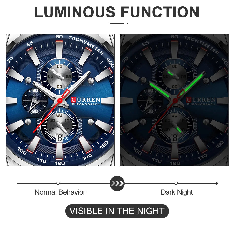 New Watches for Men Top Luxury Brand CURREN Quartz Men’s Watch Sport Waterproof Wrist Watches Chronograph Date Relogio Masculino