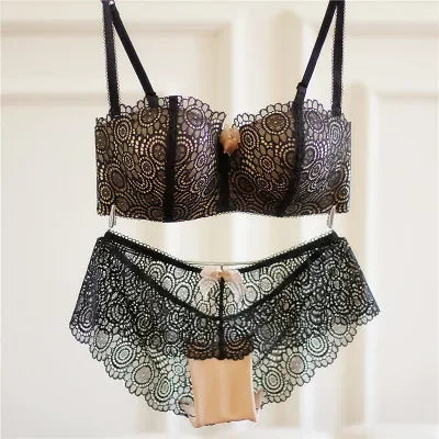 Sexy bra set lace lingerie set women underwear set no rims tube top design underwear ropa interior sexy bra and panty sets