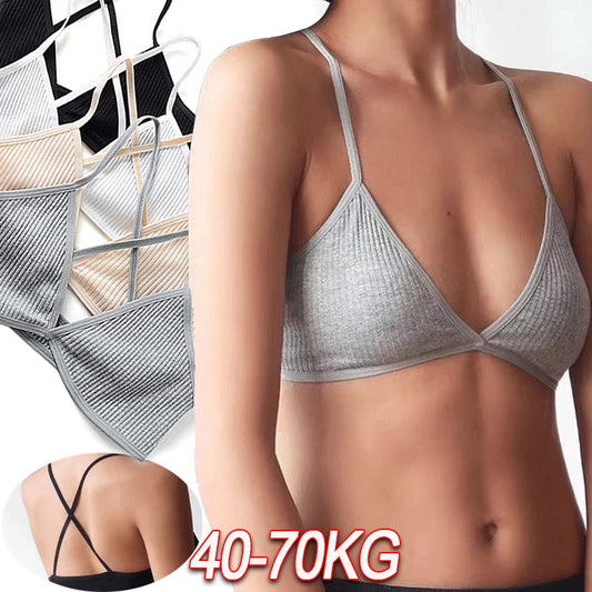 Sexy Seamless Bra Bras For Women Deep-V Triangle Thin Bralette Back Bra Underwear Top Female Solid Shoulder Strap Vest Lingerie