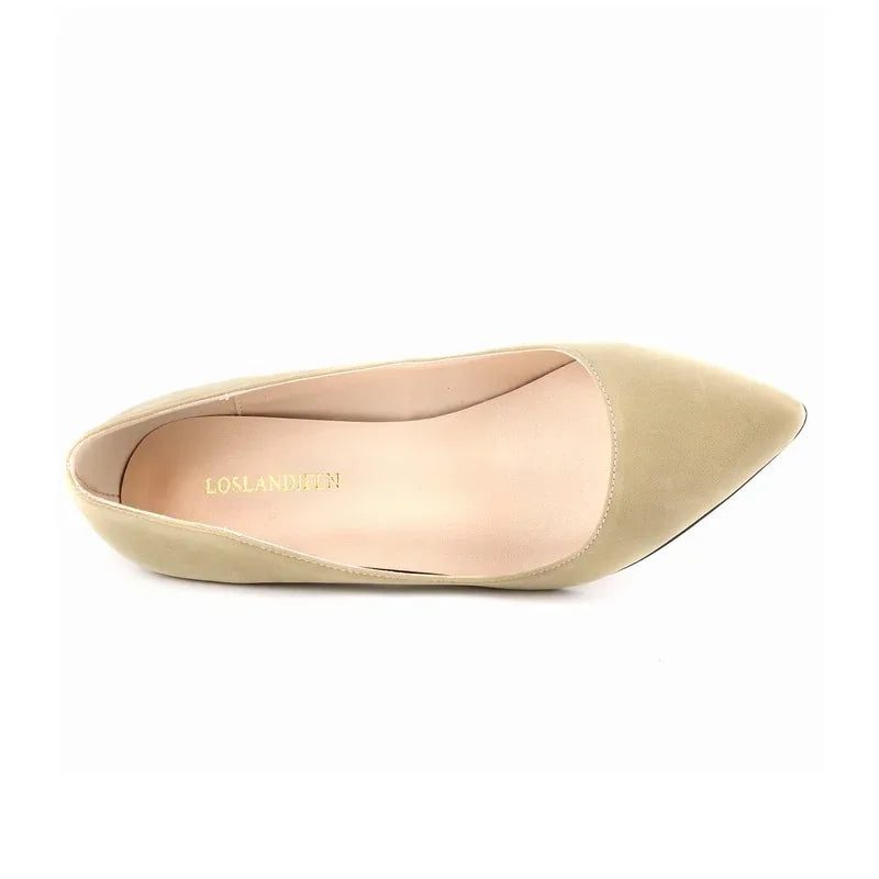 2025 Spring And Autumn Women Shoes High Heels Solid Color Breathable Non Slip Sole Latex Insole Work Wedding Shoe Large Size