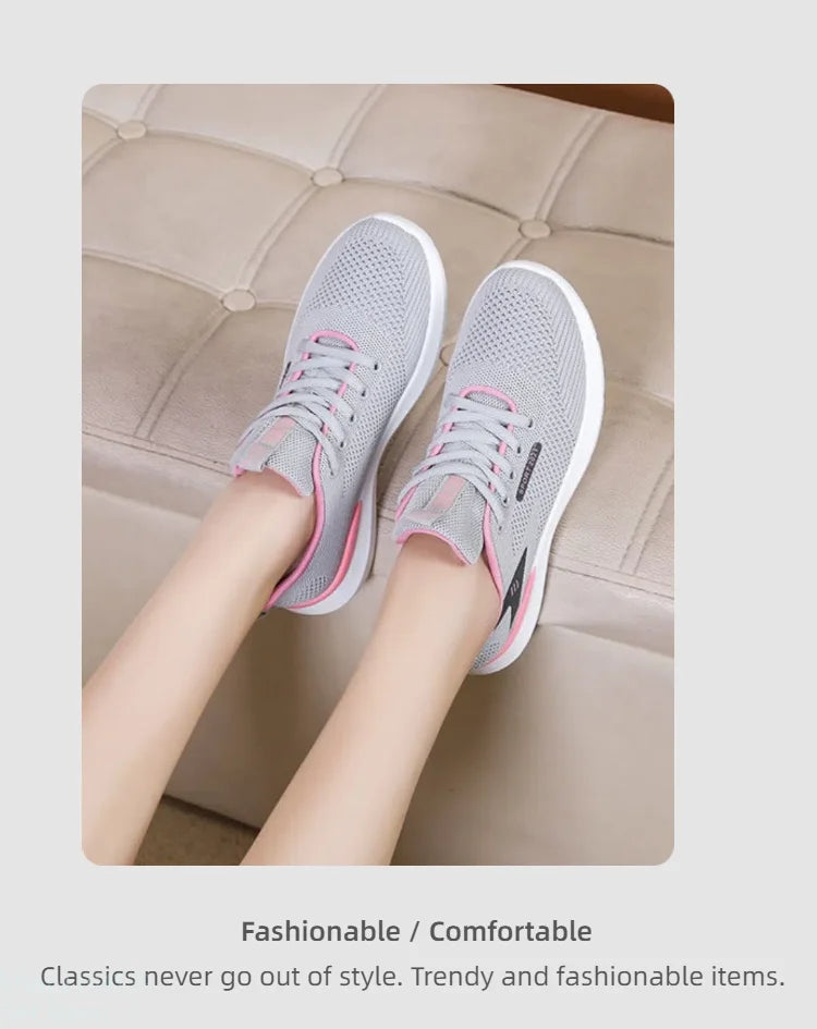 The women's walking shoes have a soft and slip-resistant sole making them perfect for stylish runners.Breathable and comfortable