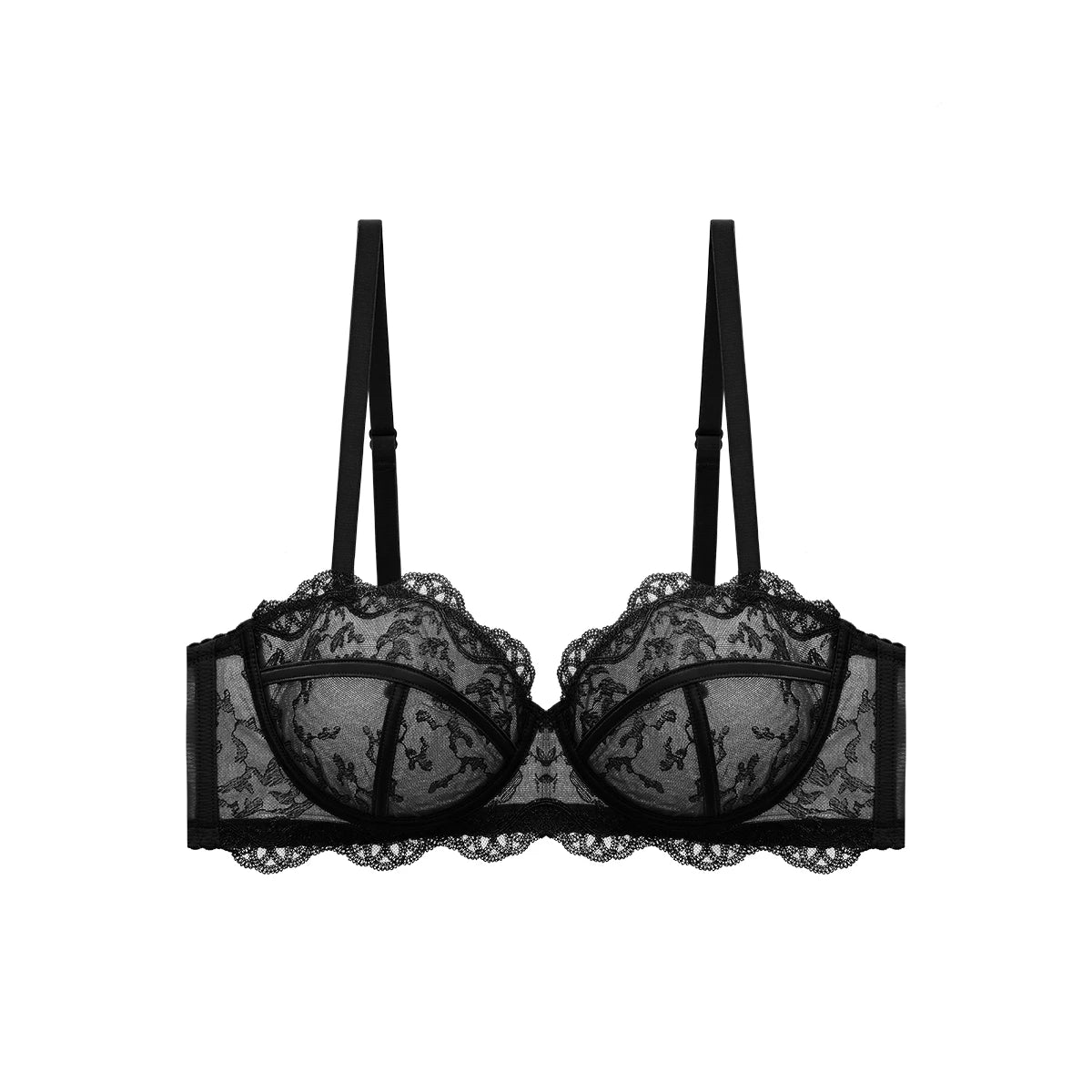 Bra of Women French Luxury Big Chest Appears Small Single Layer Ultra-thin Comfortable Gathering Sexy Lace Bra OWD6141