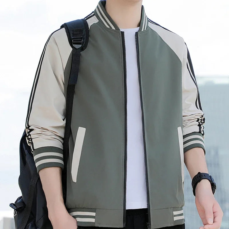 Men s jacket  versatile for spring and autumn casual and fashionable style windproof  waterproof simple and trendy jacket