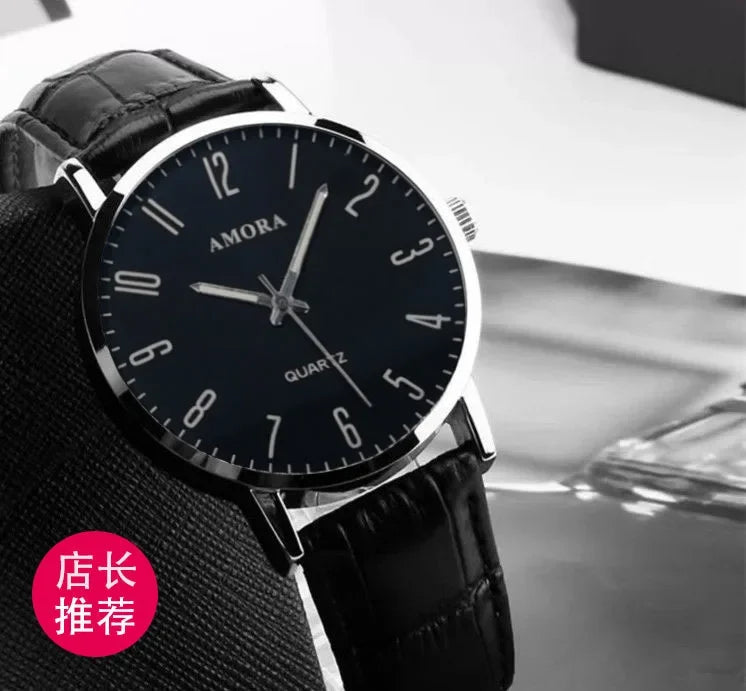 Men Watches Business Wrist Watch Luxury Leather Strap Analog Watches Quartz Wristwatches Clock Men Women Casual Simple Watch