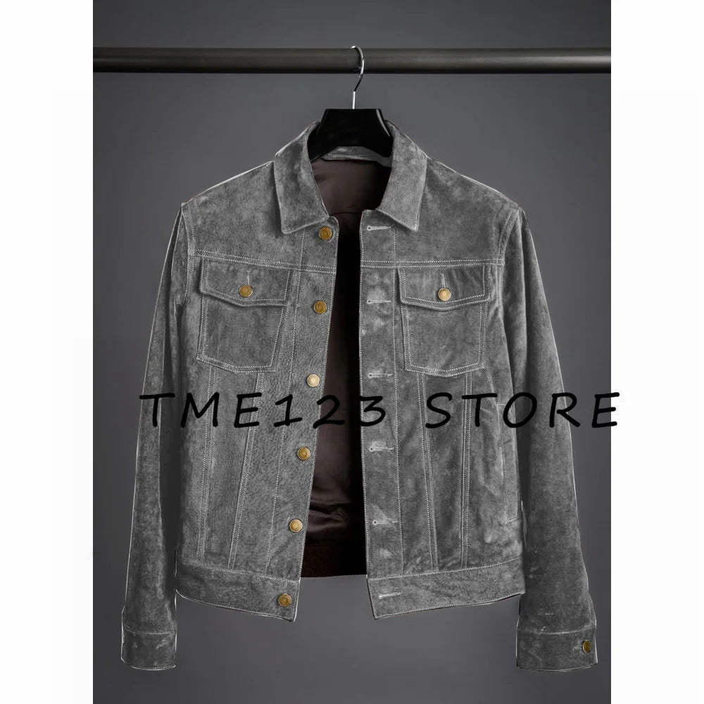 Jackets Man  New Suede Men's Jacket High Quality Simple Jacket Korean Reviews Many Coat Mens Clothing Coats