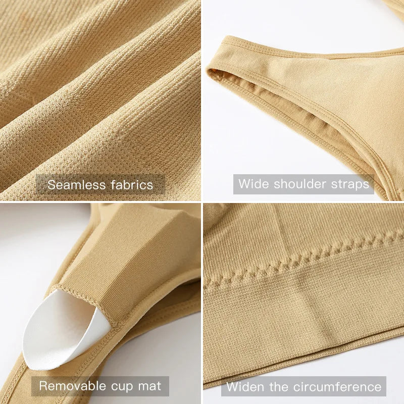 Sexy Women Bra Plus Size Seamless Breathable Brassiere Wire Free Bralette Underwear Comfortable Active Padded Brassiere Crop Top