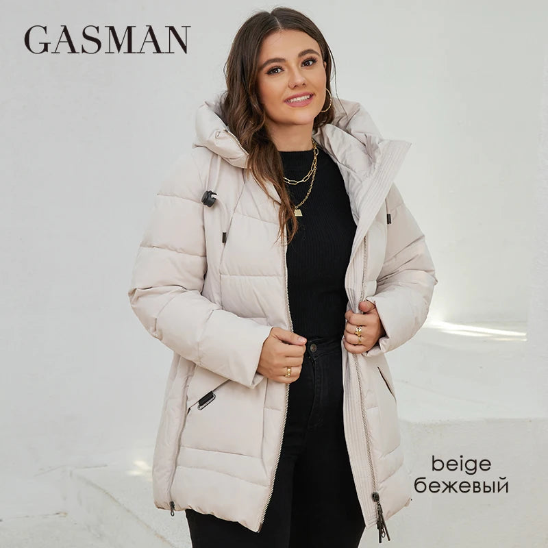 GASMAN New Fashion Down Jacket Women Plus Size Short Casual Hooded Big Pocket Parkas Female multicolor Coat Outwear GM-82172