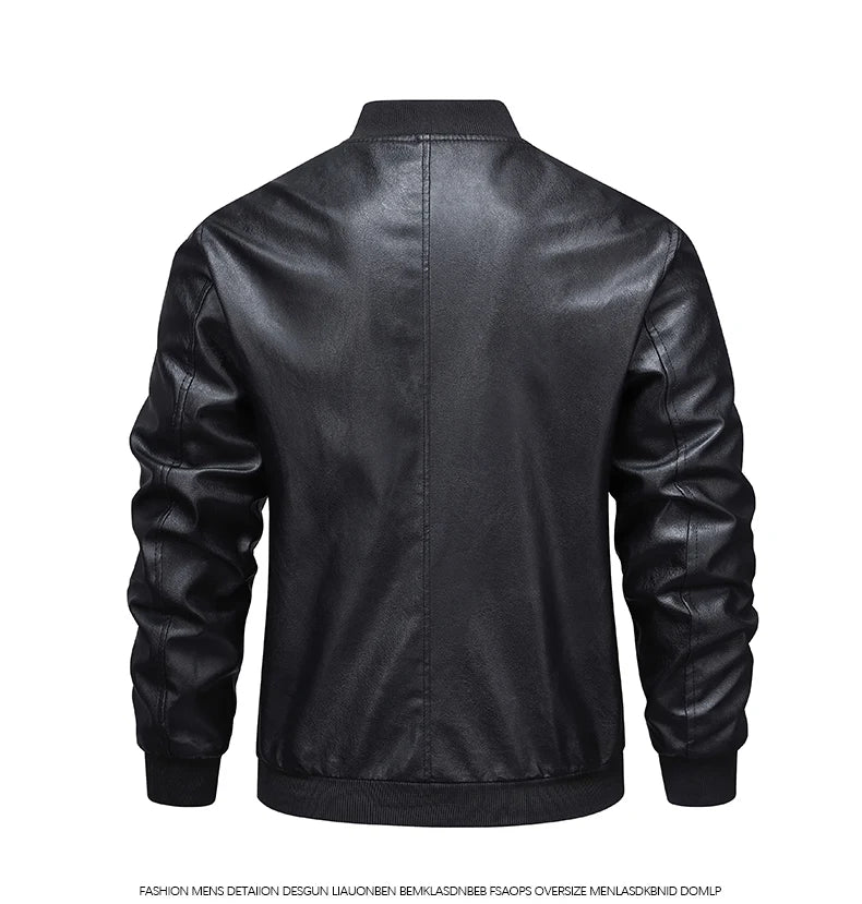 Men's jacket, leather jacket, versatile, handsome, charming, slim fit, leather jacket, men's top, windproof casual jacket, men's