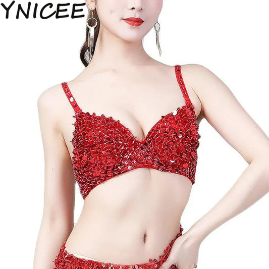 Sexy Bra Women Push Up Luxury Handmade Sequined Bra Lady Silver Punk Style Studded Sponge Bras For Show Party