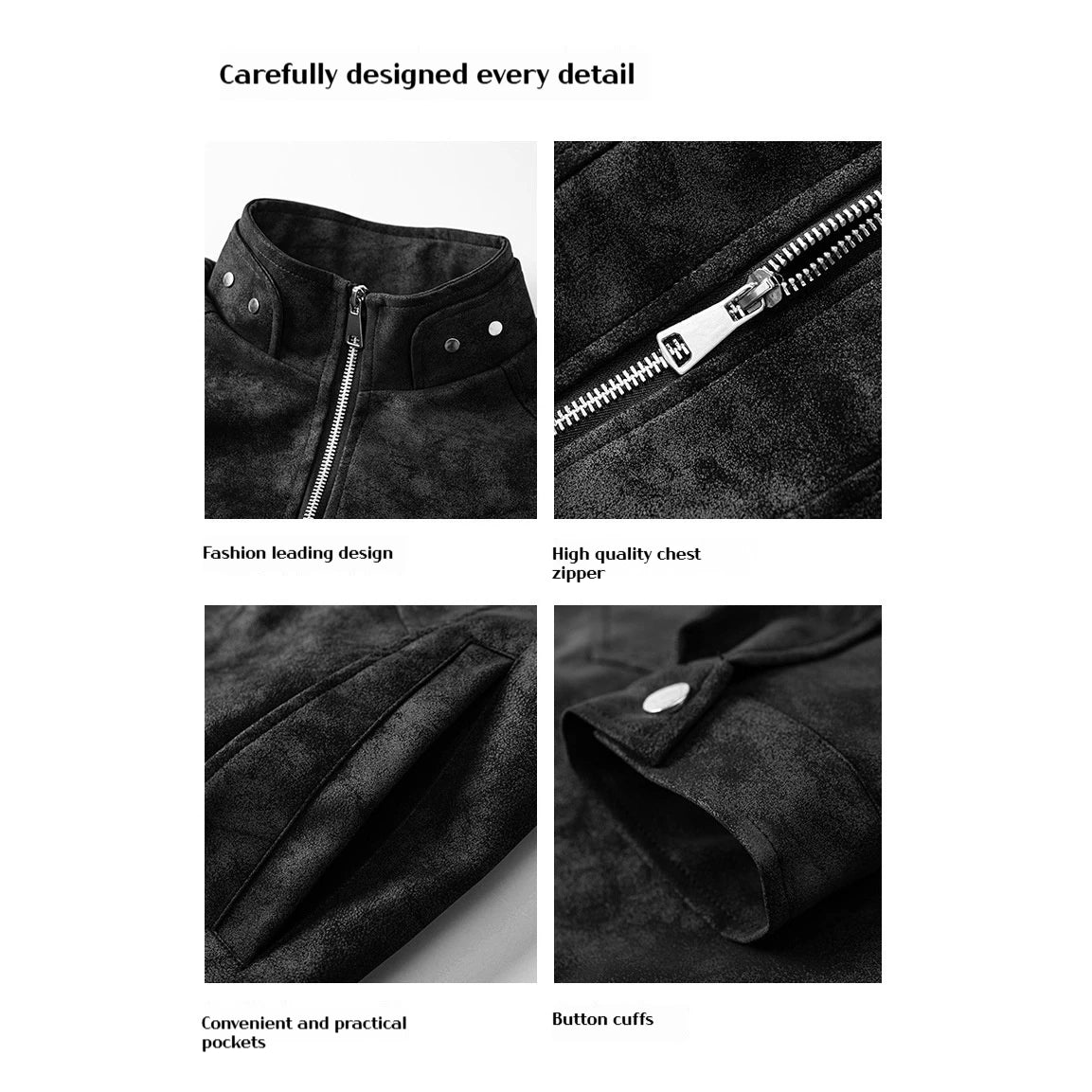 Men's High-quality Leather Jacket Trendy Casual Jacket, Versatile and Slim Fit Leather Jacket Windproof and Warm Casual Top