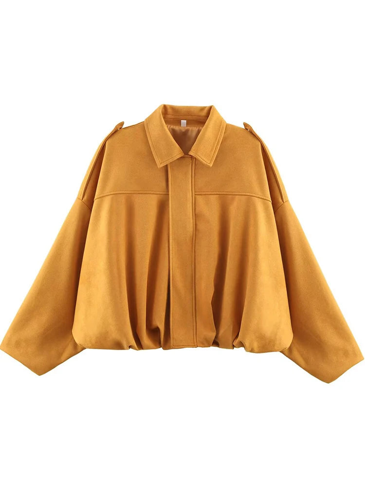 Vintage Women Casual Bomber Jackets 2025 Fashion Ladies Loose Soft Jacket for Female Holiday Chic Outfits Girls Cute Clothes