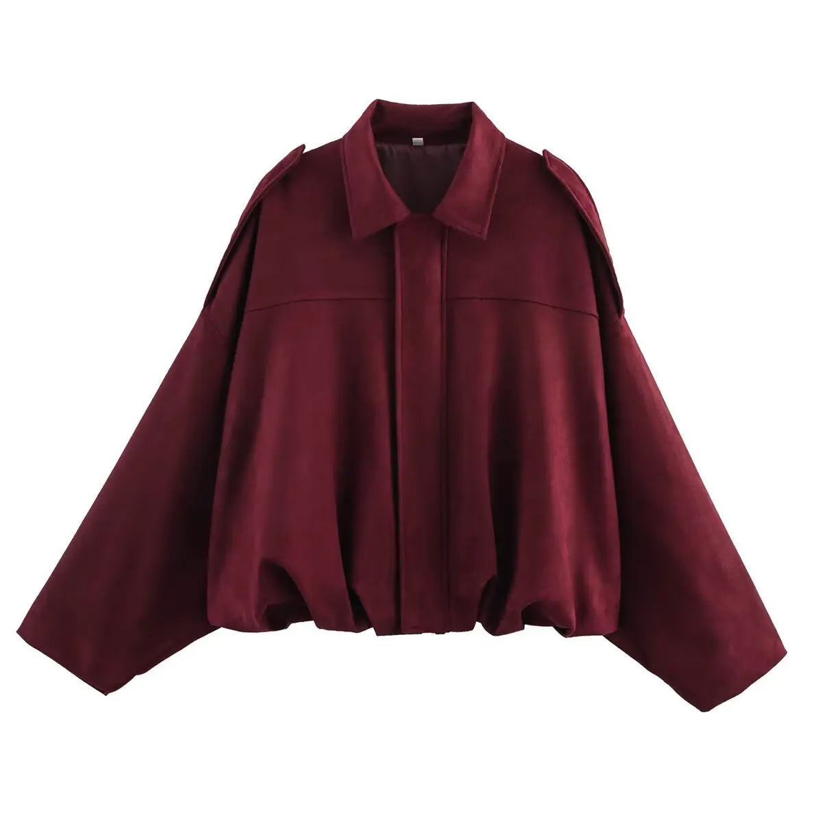 Women Faux Suede Bomber Jacket Turn-down Collar Side Zipper Long Sleeves Spring Autumn Vintage Female Coat Outerwear