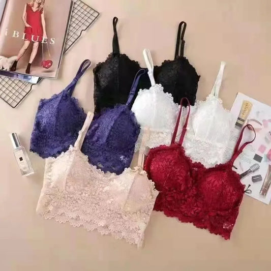 Beautiful Back Bra Women'S Thin Lace Bra Bra Bra Bra Women'S No Steel Ring Sling Strap Small Chest Gather Up Support Bra