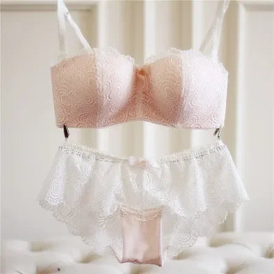 Sexy bra set lace lingerie set women underwear set no rims tube top design underwear ropa interior sexy bra and panty sets