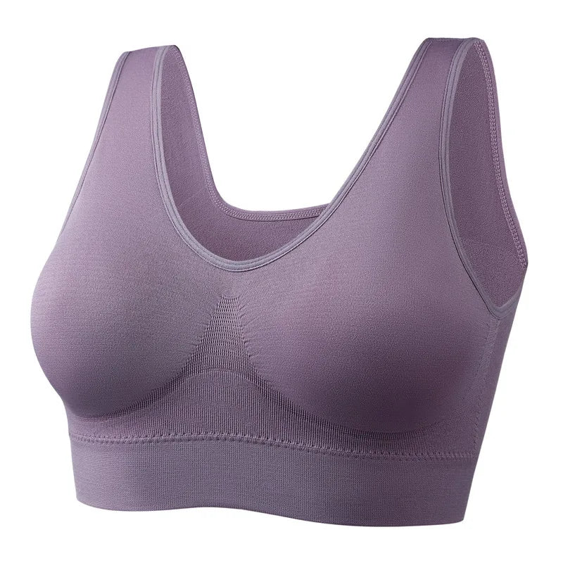 Sexy Women Bra Plus Size Seamless Breathable Brassiere Wire Free Bralette Underwear Comfortable Active Padded Brassiere Crop Top