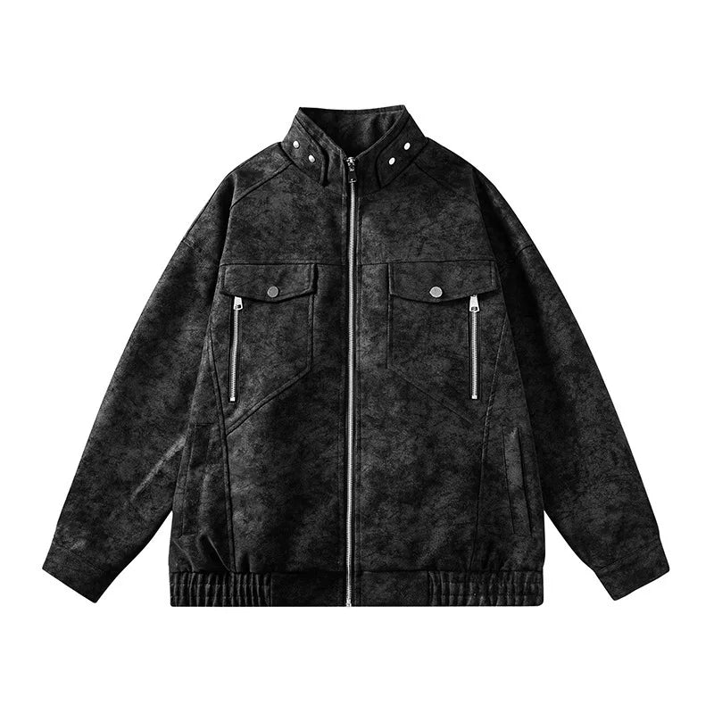 Men's High-quality Leather Jacket Trendy Casual Jacket, Versatile and Slim Fit Leather Jacket Windproof and Warm Casual Top