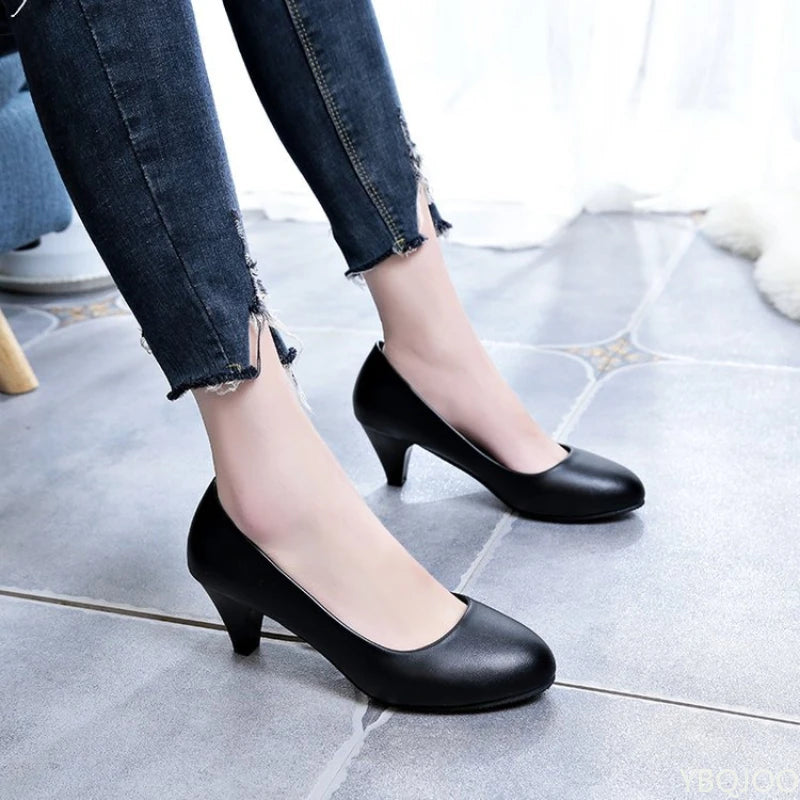 Women's new Trendy Shoes Simple Thick Heel Mary Jane Shoes Fashion elegant pumps Versatile work Female shoe Zapatos Mujer