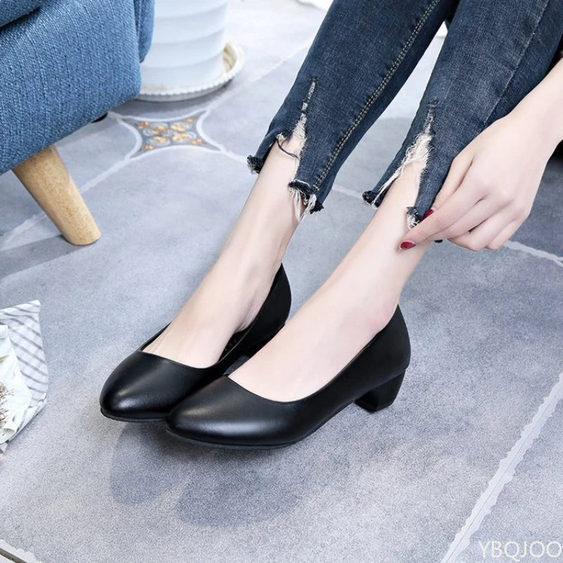 Women's new Trendy Shoes Simple Thick Heel Mary Jane Shoes Fashion elegant pumps Versatile work Female shoe Zapatos Mujer