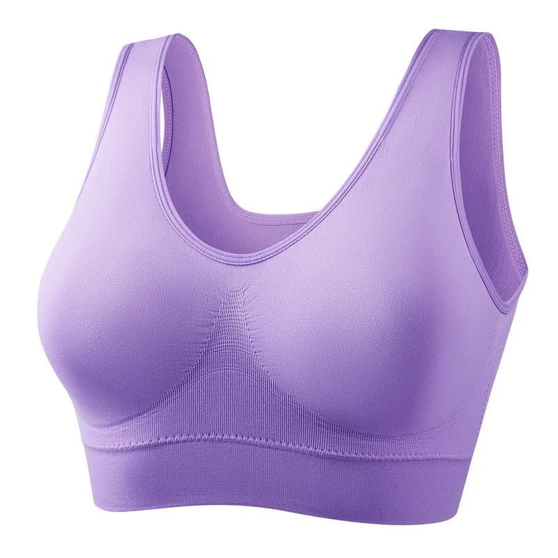 Sexy Women Bra Plus Size Seamless Breathable Brassiere Wire Free Bralette Underwear Comfortable Active Padded Brassiere Crop Top