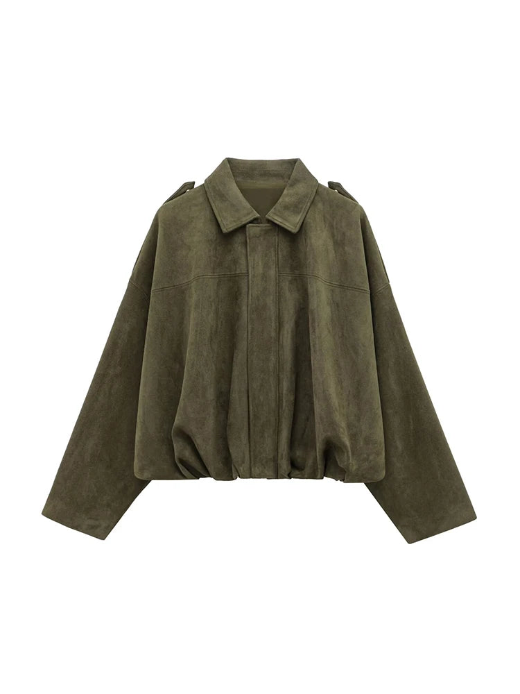 Vintage Women Casual Bomber Jackets 2025 Fashion Ladies Loose Soft Jacket for Female Holiday Chic Outfits Girls Cute Clothes