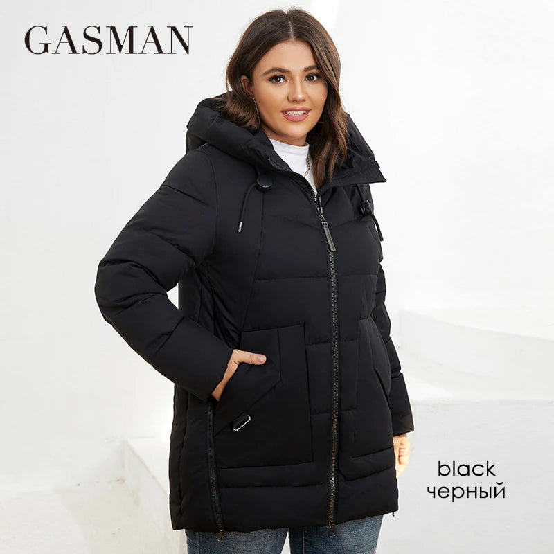 GASMAN New Fashion Down Jacket Women Plus Size Short Casual Hooded Big Pocket Parkas Female multicolor Coat Outwear GM-82172