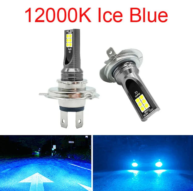 2Pcs Super Bright H4 H7 Led Bulb Car Headlight Motorcycle H1 H3 H8 H9 H11 Auto Fog Lamps 9005 9006 HB3 HB4 Light 12v 24V 80W