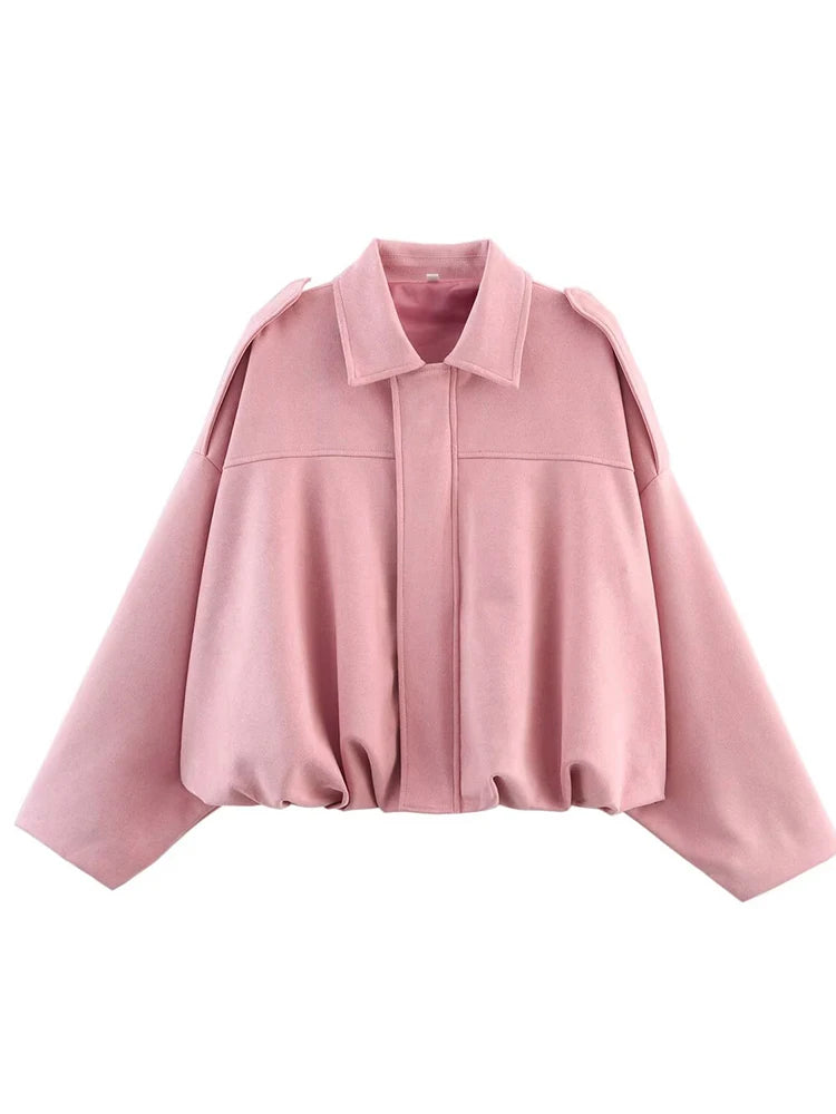 Vintage Women Casual Bomber Jackets 2025 Fashion Ladies Loose Soft Jacket for Female Holiday Chic Outfits Girls Cute Clothes